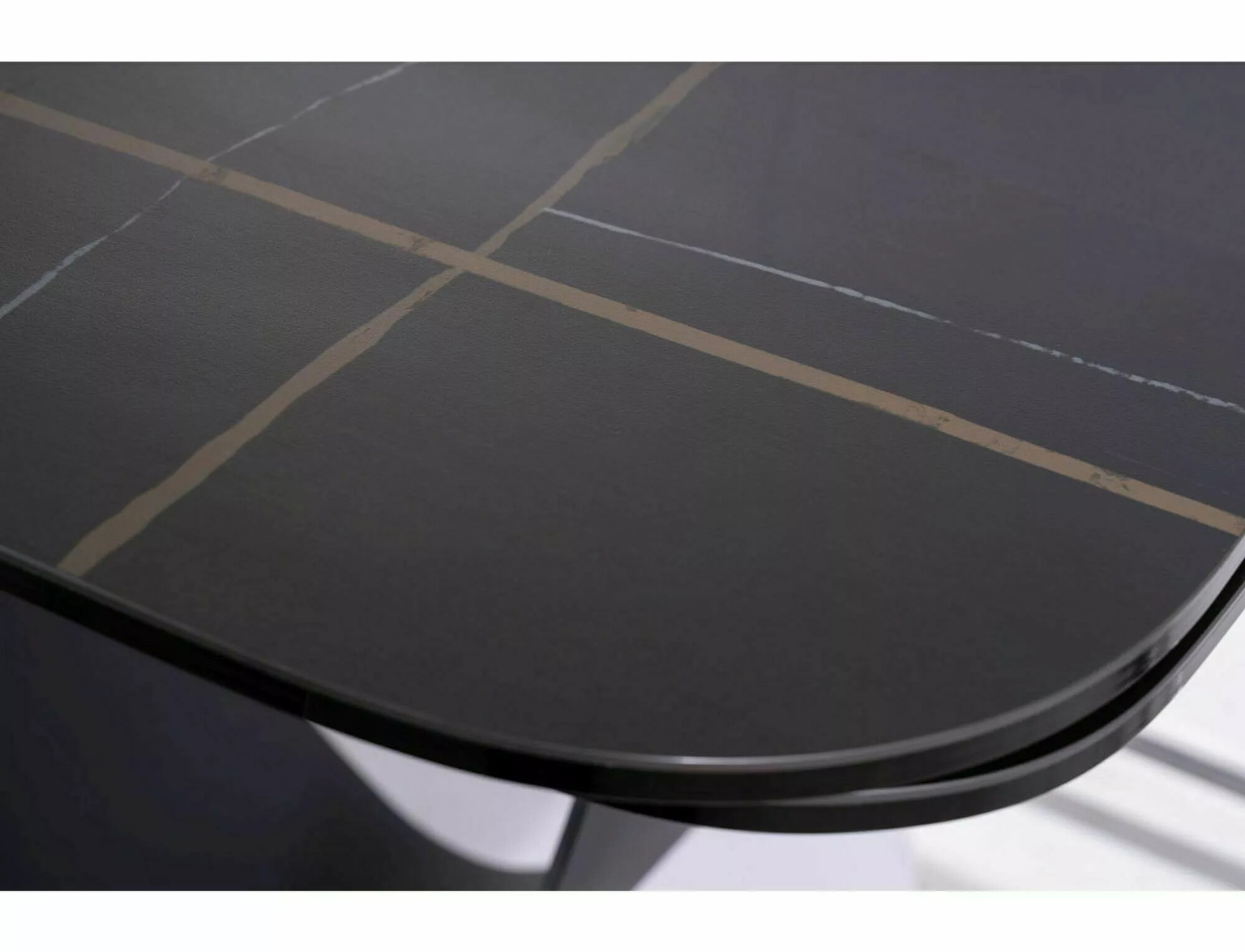 Valgomojo stalas INFINITY CERAMIC, 160-240x95x76 cm, juodas - 6