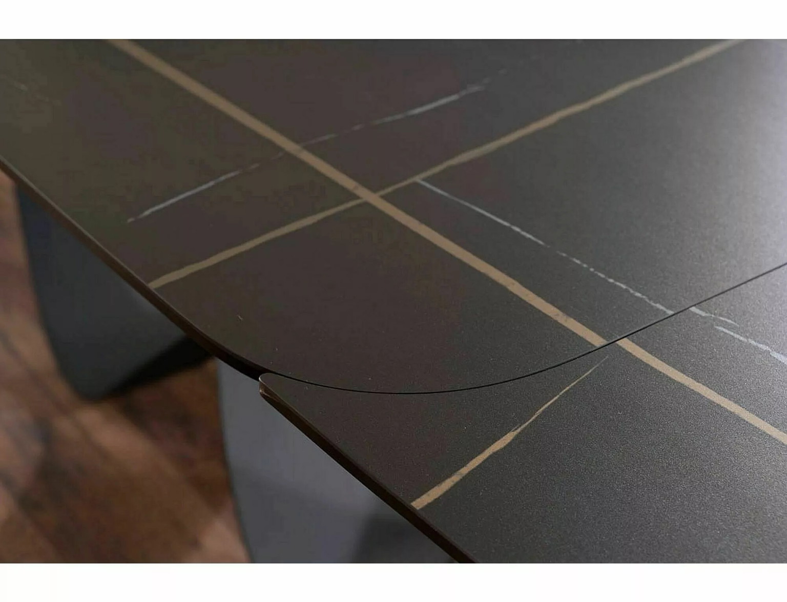 Valgomojo stalas INFINITY CERAMIC, 160-240x95x76 cm, juodas - 5