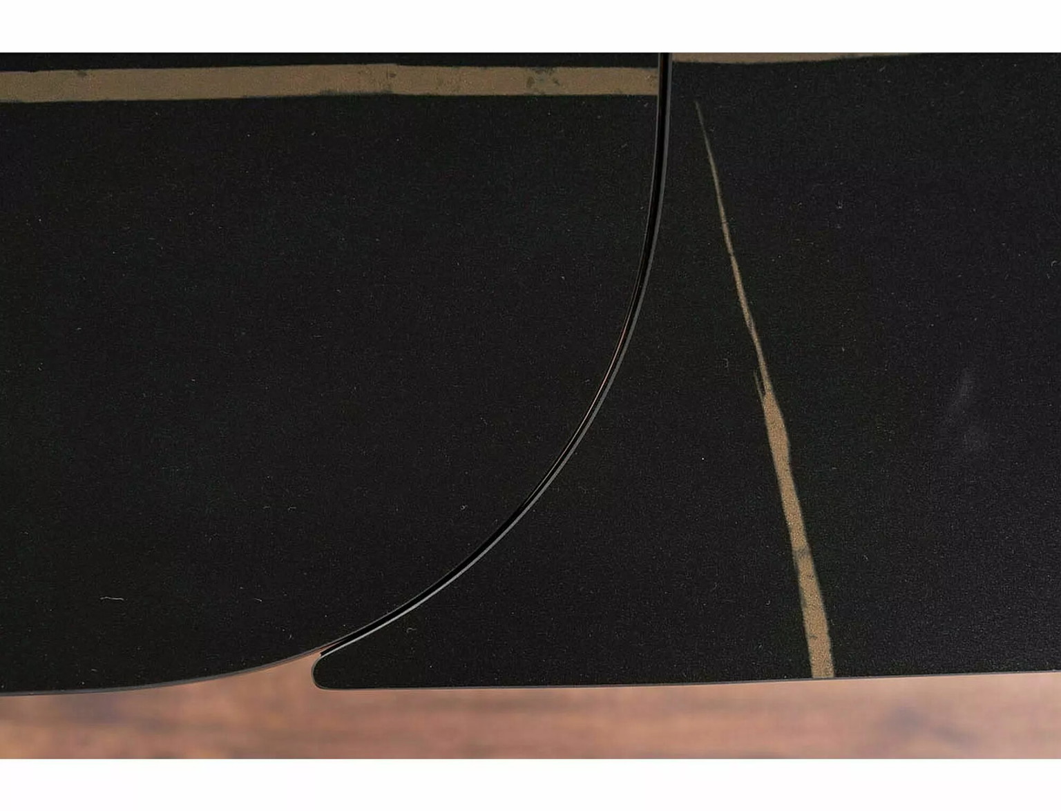 Valgomojo stalas INFINITY CERAMIC, 160-240x95x76 cm, juodas - 4