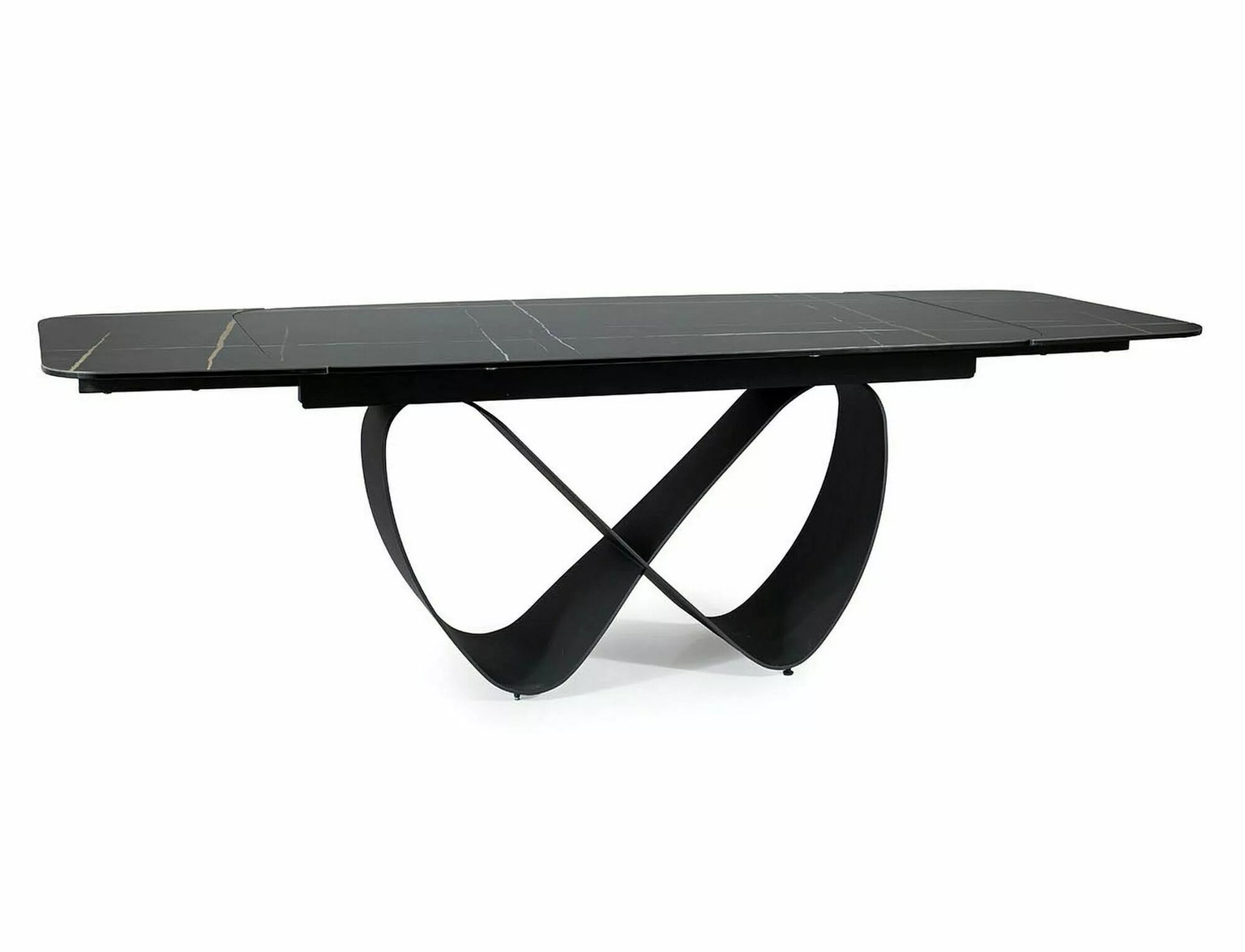 Valgomojo stalas INFINITY CERAMIC, 160-240x95x76 cm, juodas-0