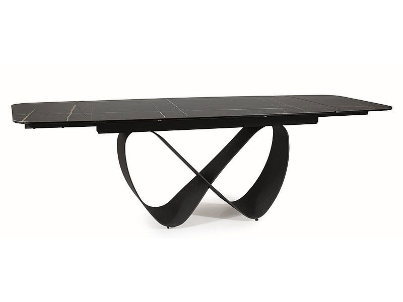 Valgomojo stalas INFINITY CERAMIC, 160-240x95x76 cm, juodas-1