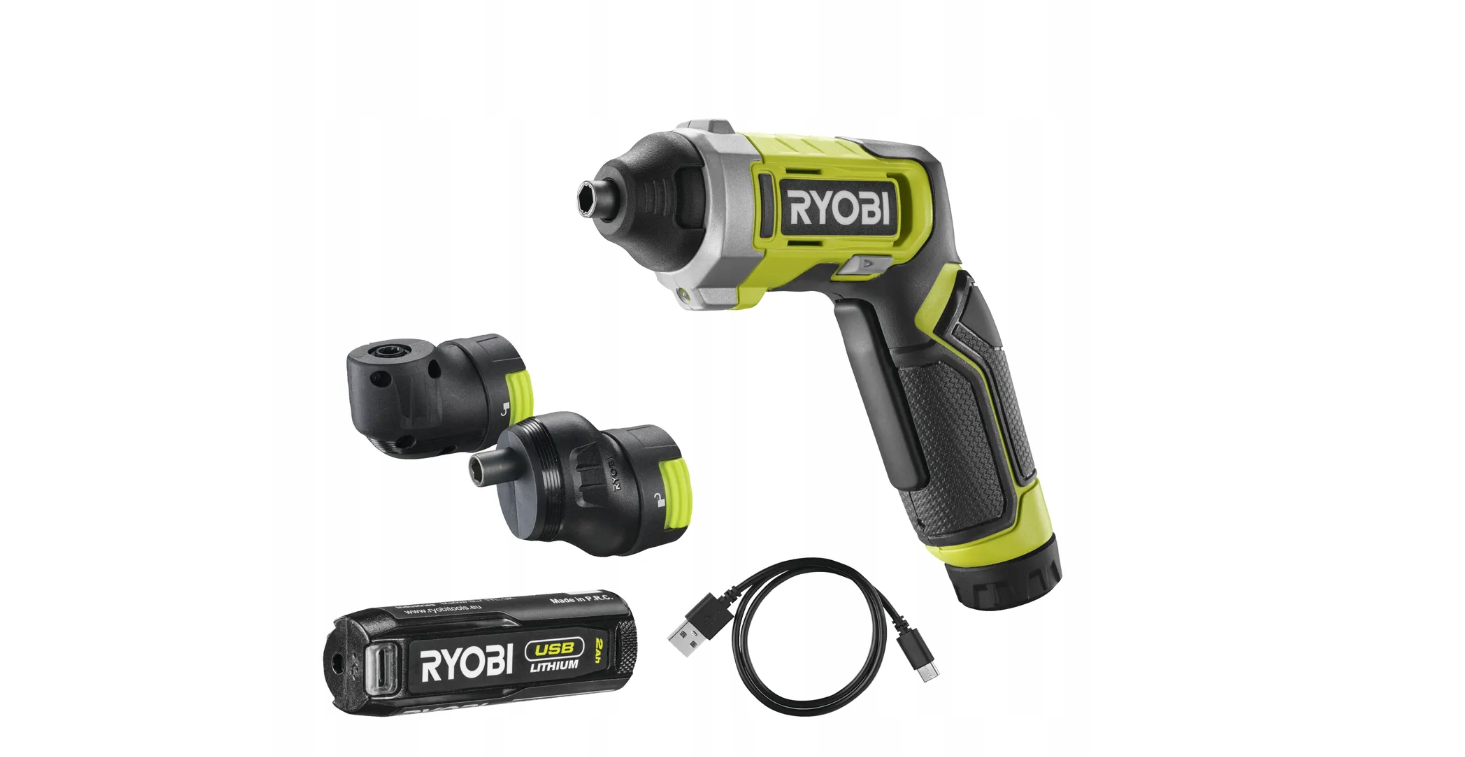 Akumuliatorinis suktuvas RYOBI RSD4-120TA2, 4,0 V, 2,0 Ah Li-ion, 5 Nm, su priedais sukti kampuose-0