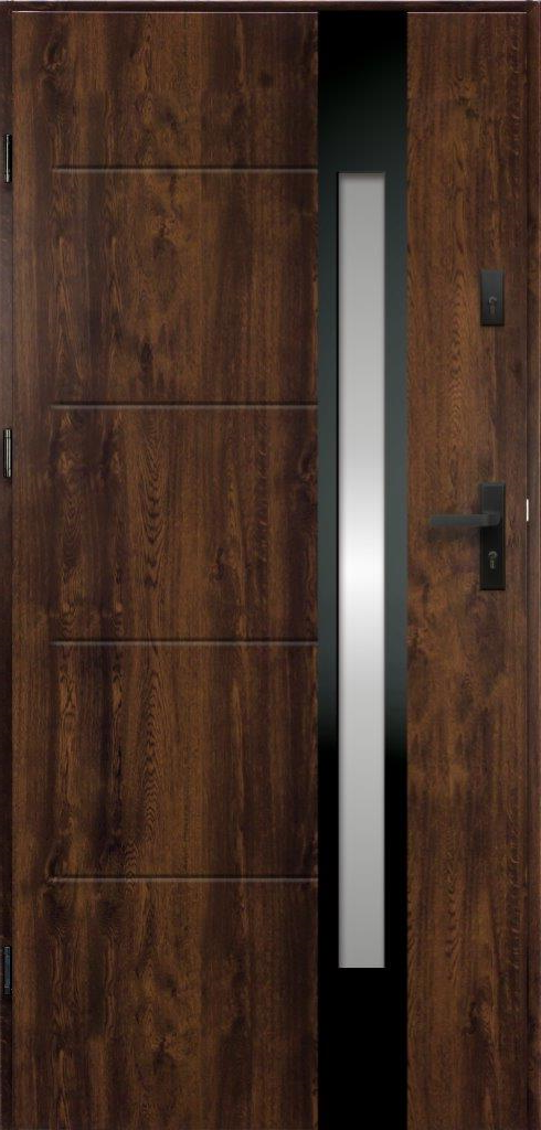 Lauko durys RADEX S68 ARIADNA, su stiklu, riešutmedžio sp., 951 x 2037 mm, dešinė-0