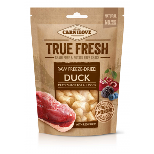 CARNILOVE Raw Freeze-Dried Duck & Red Fruits - liofilizuotas skanėstas šunims - 40 g