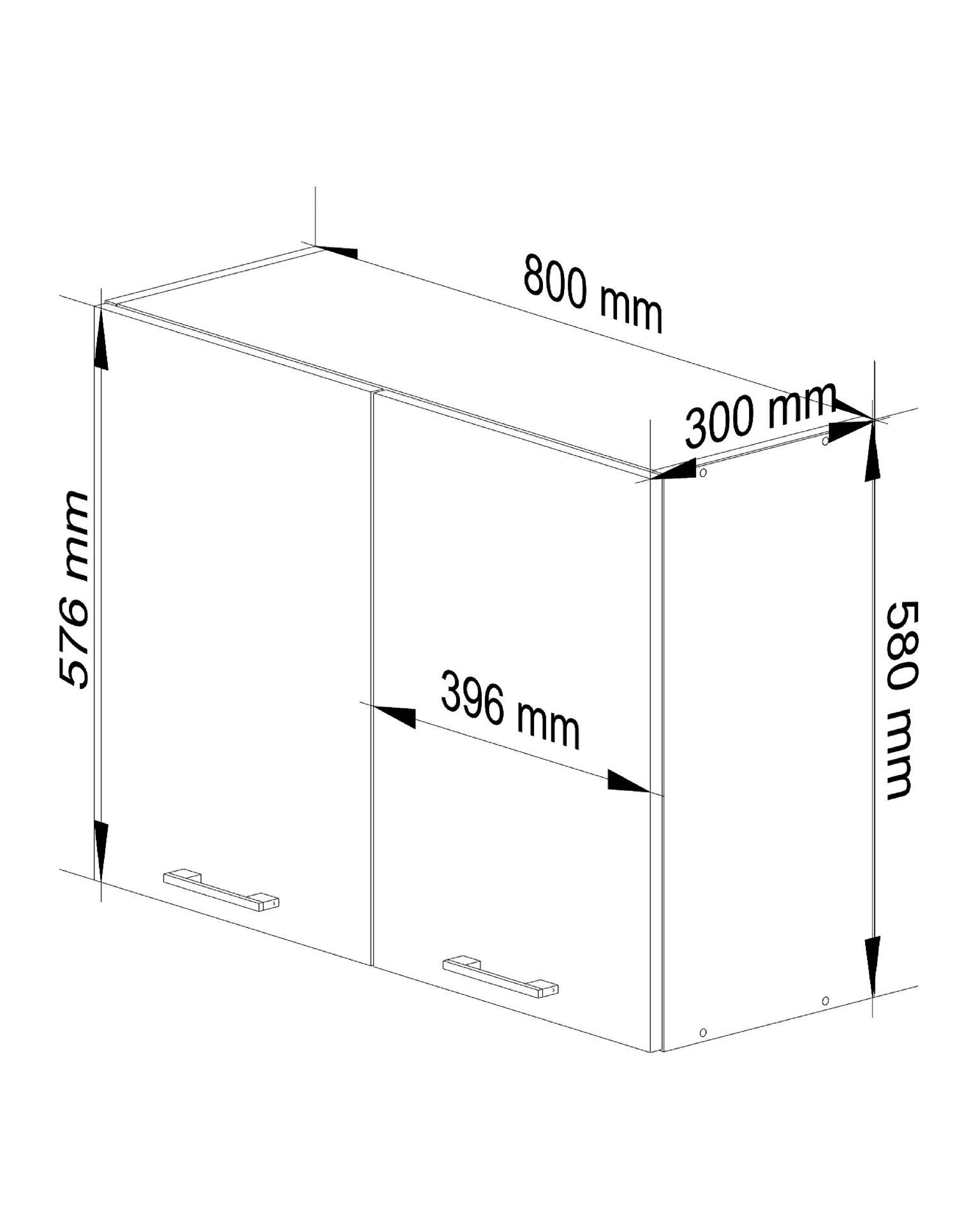 Pakabinama virtuvės spintelė OLIVIA W80, balta/pilka - 3