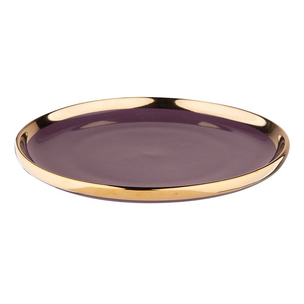 Porcelianinė desertinė lėkštė Aurora Gold NBC, violetinės sp., ø 20 cm