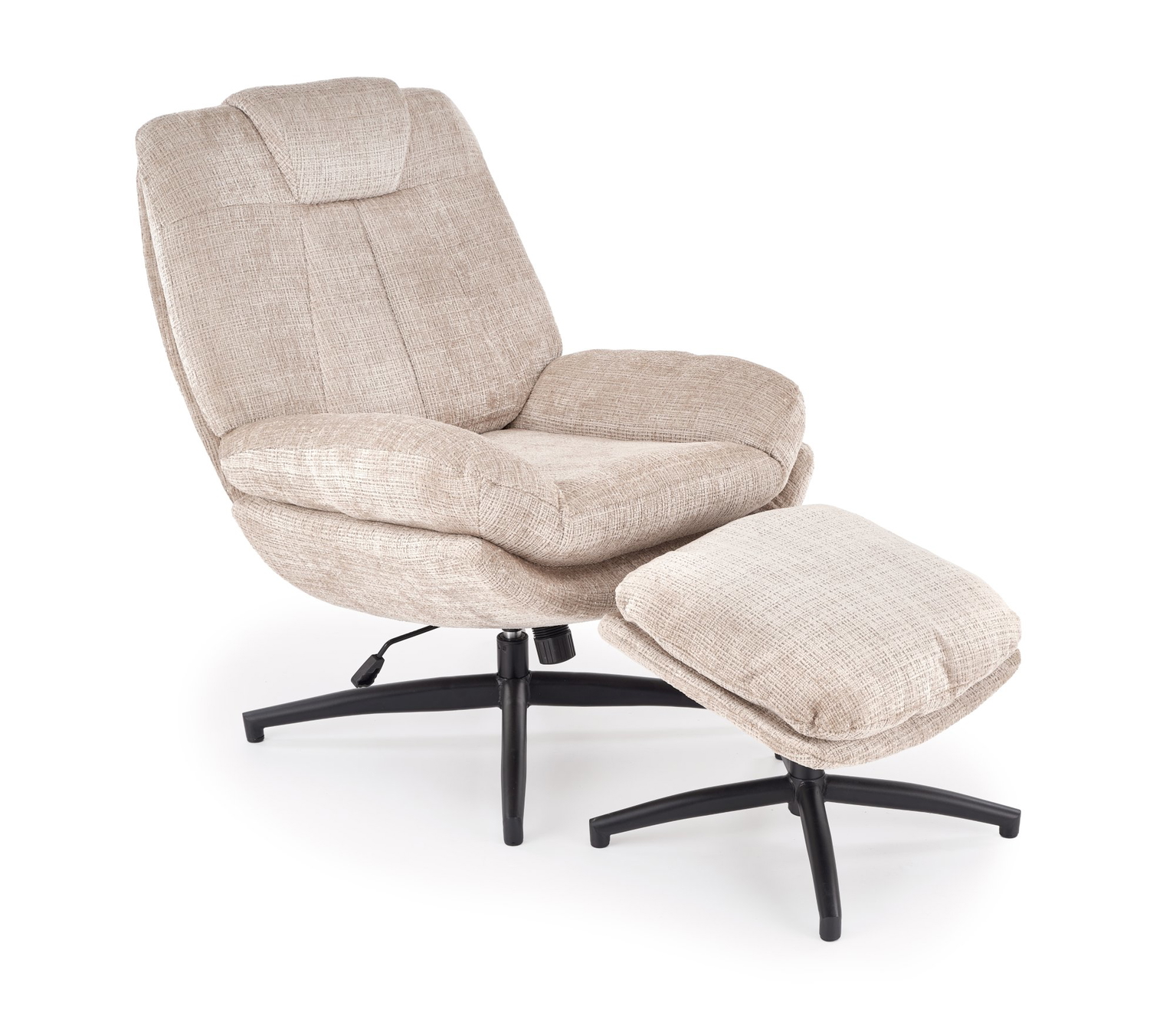 Krėslas su kojų atrama Leisure Furniture Declan, smėlio sp., 90 cm x 75 cm x 100 cm-0