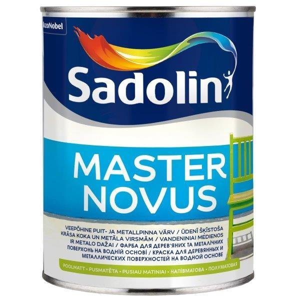 Vandeniniai alkidiniai dažai SADOLIN MASTER NOVUS 15, pusiau matiniai, 0,93 l