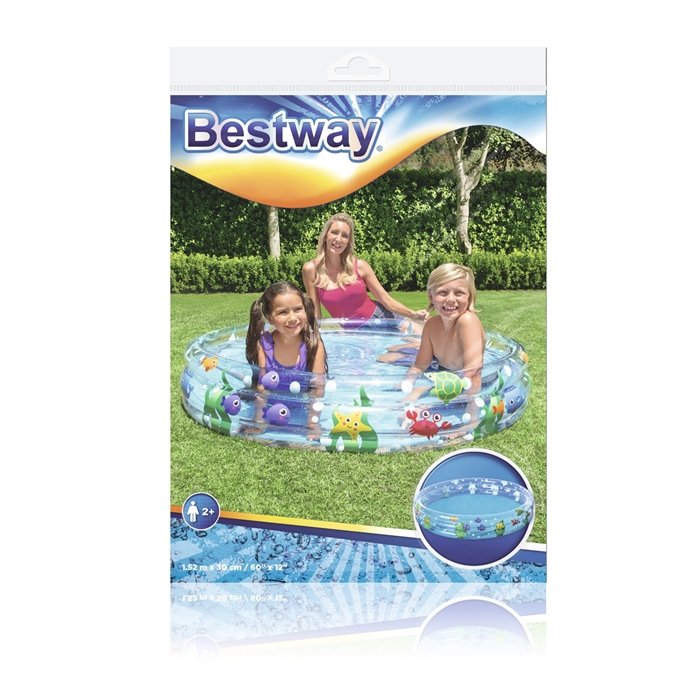 Baseinas pripučiamas/vaikiškas Bestway, skaidrus, 152x30 cm, 282 l - 8
