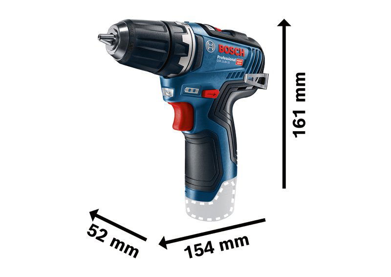 Akumuliatorinis gręžtuvas-suktuvas BOSCH PRO GSR 12V-35, 12 V, (2x3,0 A bat.) - 3