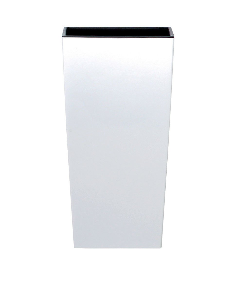 Plastikinis vazonas URBI SQUARE, su įdėklu, baltos sp., 32,5 x 32,5 x 61 cm