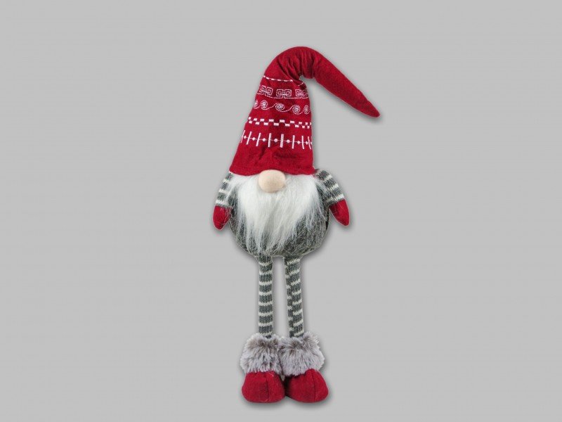 Kalėdinė dekoracija GNOME, raudonos sp., 17 x 13 x 55 cm