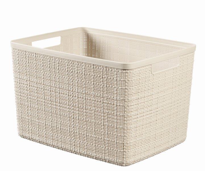 Plastikinis krepšelis CURVER Jute, kreminės sp., h23 x 36 x 28 cm, 20 L-0