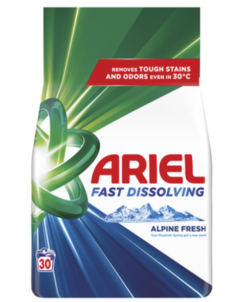 Skalbimo milteliai ARIEL Alpine Fresh, 30 skalb., 1,65 kg