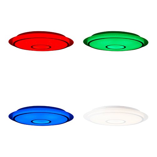 Plafoninis LED šviestuvas BRILLIANT RONNY, 36 W, 3000 - 6000 K, 2700 lm, RGB, 13 x 56 cm, su pultu - 4