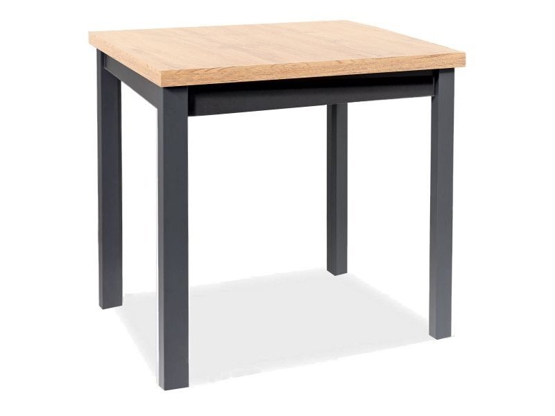 Valgomojo stalas ADAM, 90x65 cm, ąžuolo/juoda