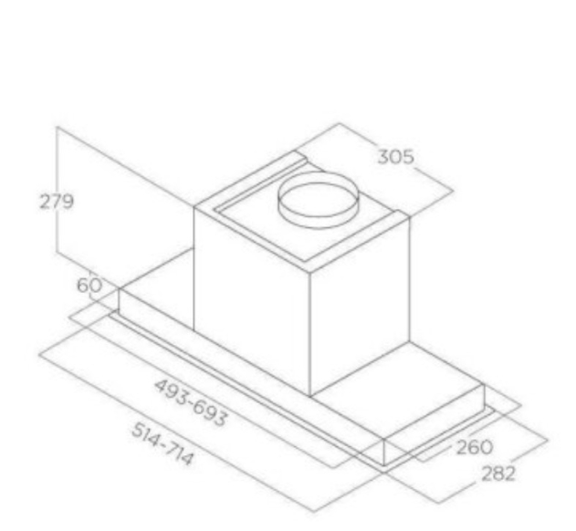 Gartraukis ELICA HIDDEN 2.0 BL MAT/A/52-1