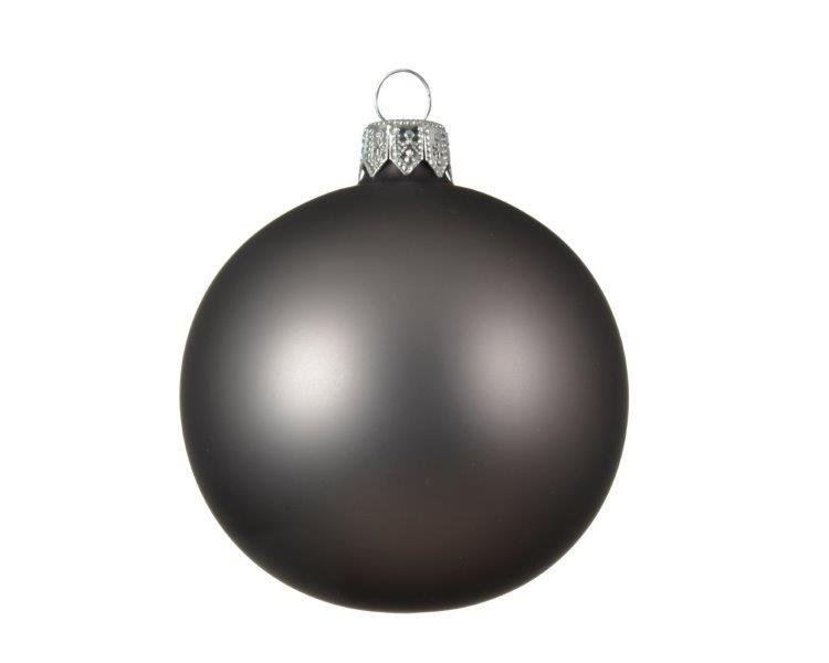 Kalėdinis eglės žaisliukas, tamsiai pilkos sp., 7 cm, 6 vnt.