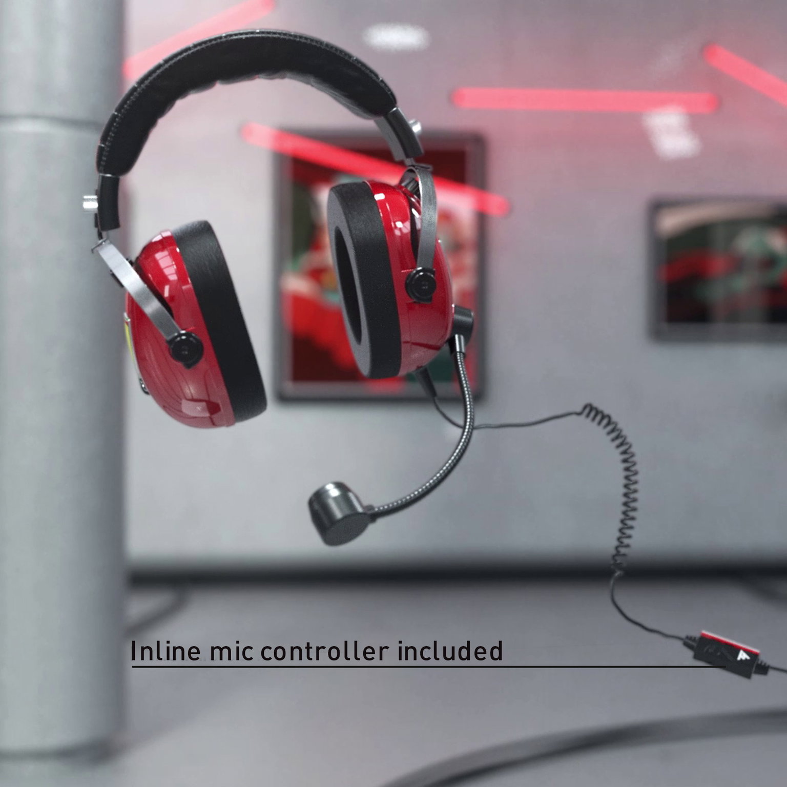 Laidinės ausinės Thrustmaster T.Racing Scuderia Ferrari, juoda/raudona - 3