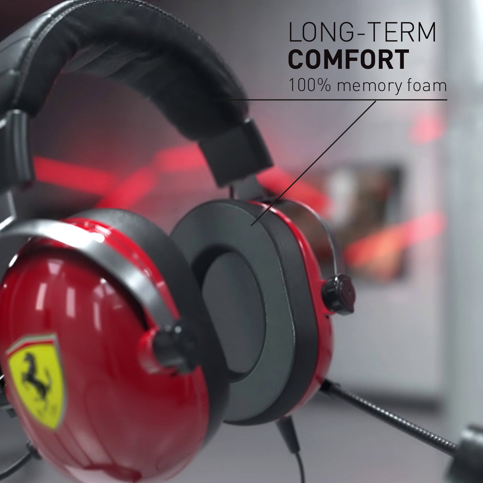 Laidinės ausinės Thrustmaster T.Racing Scuderia Ferrari, juoda/raudona - 4