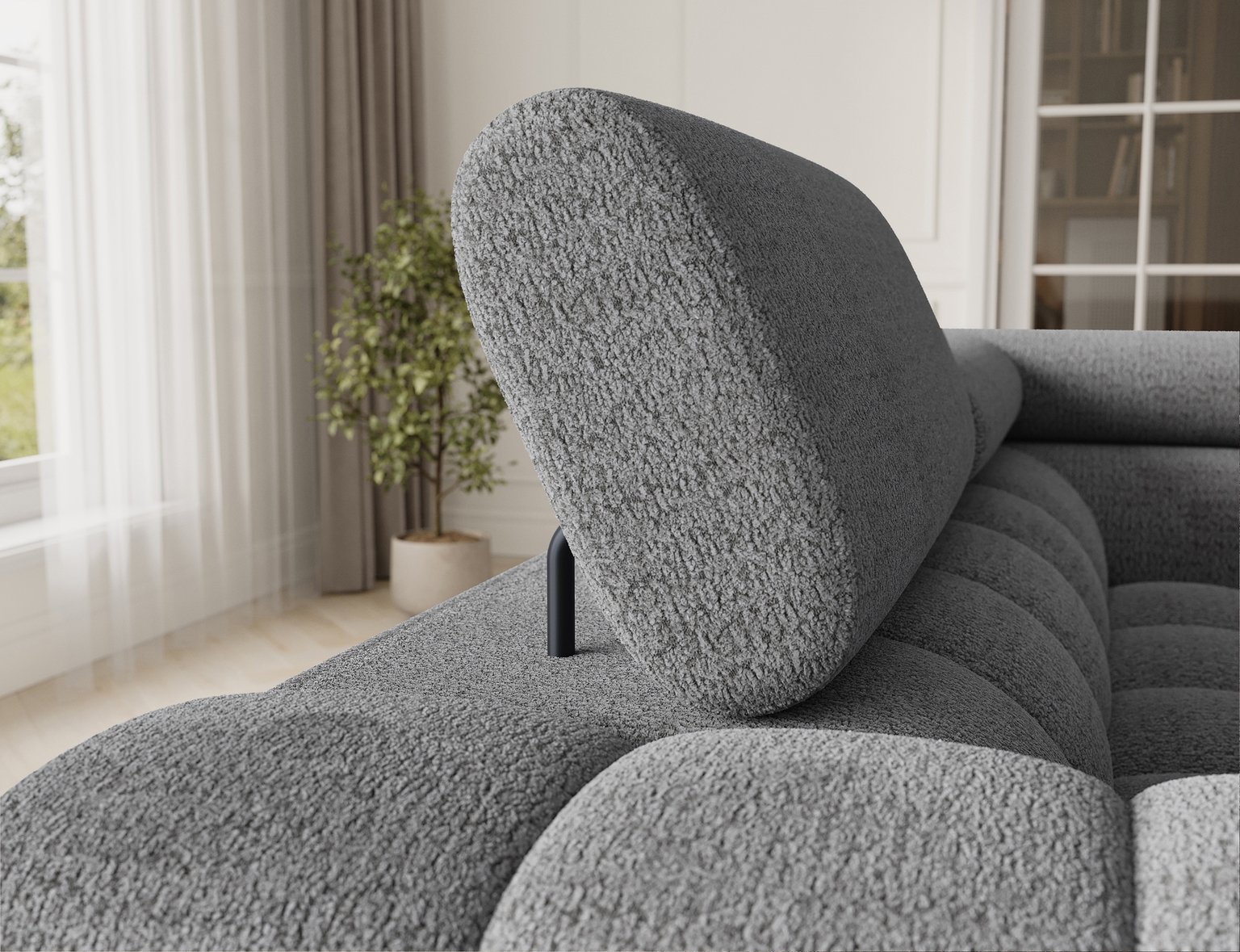 Kampinė sofa Fectory, šviesiai pilka sp., 205 x 346 cm x 93 cm - 8