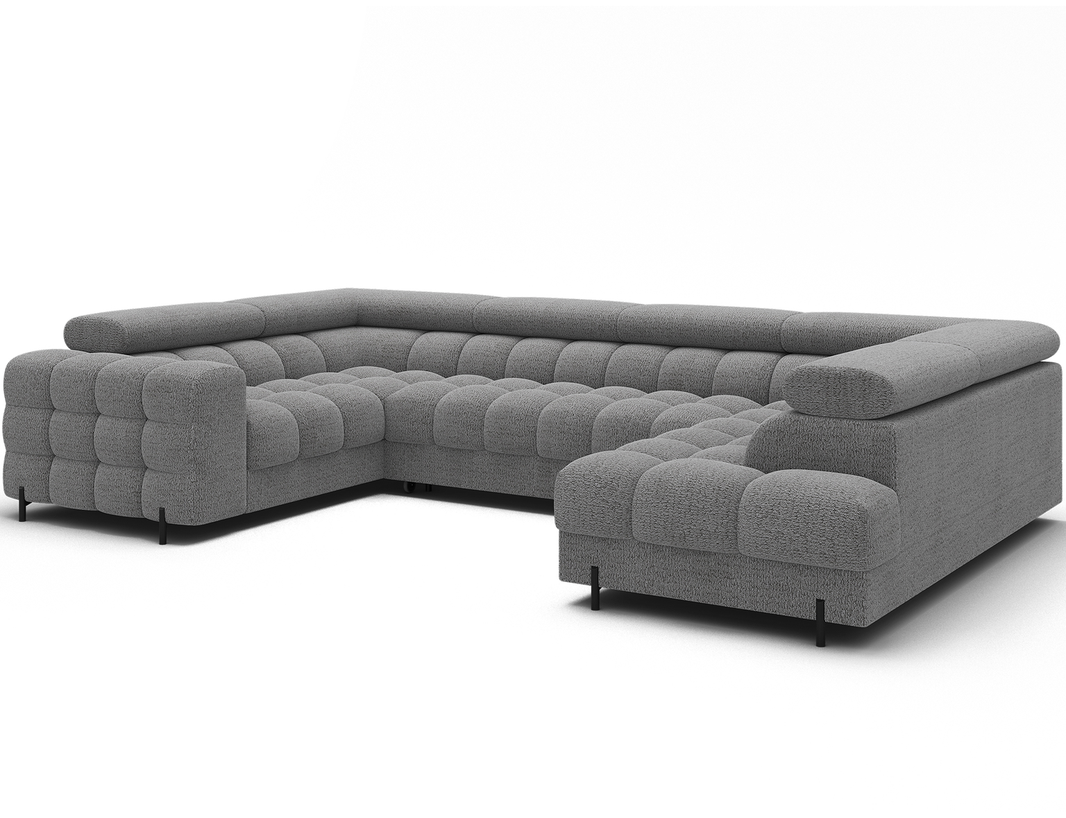Kampinė sofa Fectory, šviesiai pilka sp., 205 x 346 cm x 93 cm - 3