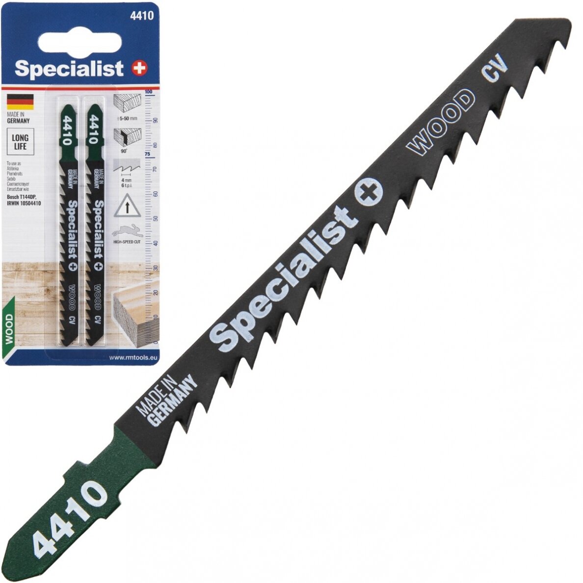 Siaurapjūklio pjūkleliai SPECIALIST+, 75-100mm, T144DP, 6 TPI, CRV, medienai 5-50 mm, 2 vnt.-0