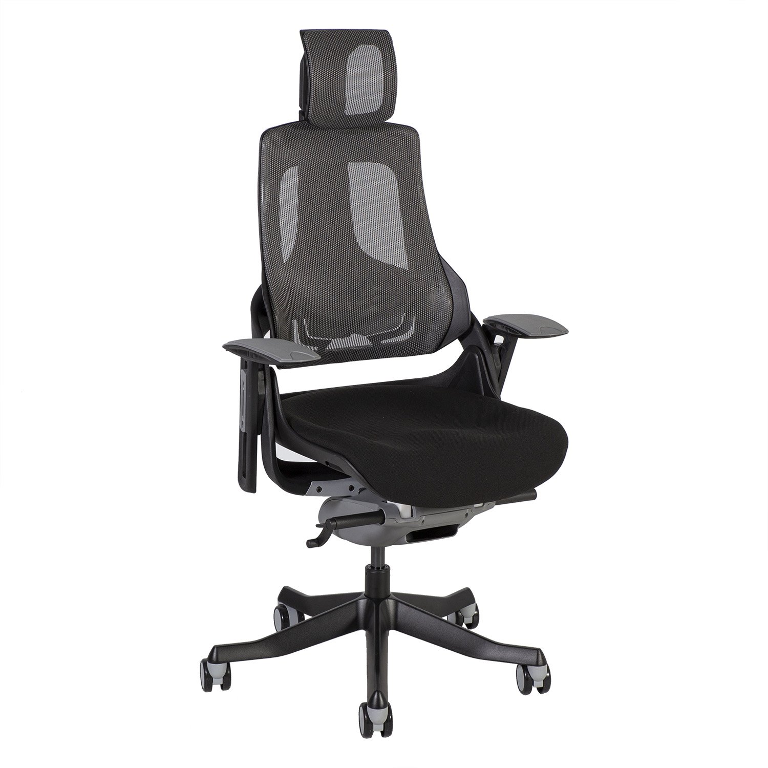 Biuro kėdė WAU, 65x49x112-129cm, juoda/pilka