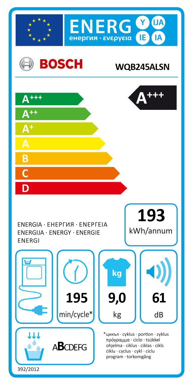 Džiovyklė BOSCH WQB245ALSN, 9 kg - 5