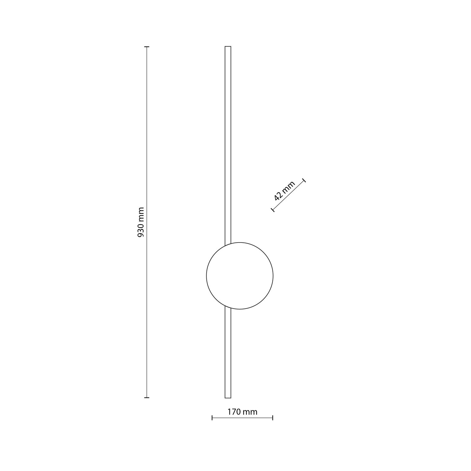 Sieninis LED šviestuvas JAVA II BLACK, LED 36W-1