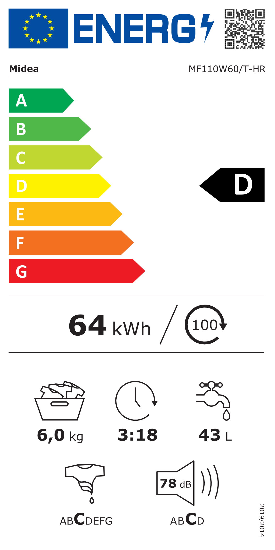 Skalbimo mašina MIDEA MF110W60/T-HR, 6 kg - 5
