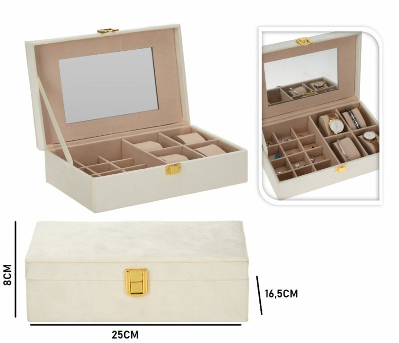 Dekoratyvinė papuošalų dėžutė, baltos sp., 25 x 16 x 7 cm - 3