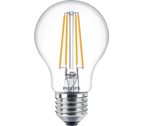 LED lemputė PHILIPS Classic, A60, E27, 7W (=60W), 2700K, 806 lm, filamentinė, šiltai baltos sp. - 1