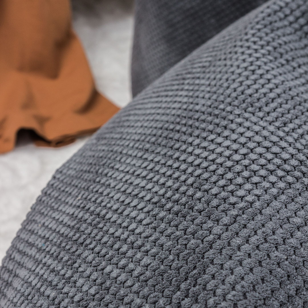Sėdmaišis su pufu Mega Dot Velour XL, 90x120 cm, tamsiai pilkas - 6