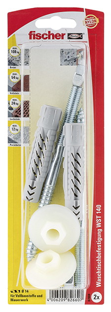 Praustuvo tvirtinimas FISCHER UX, 10 x 140 mm, 2 vnt.-0