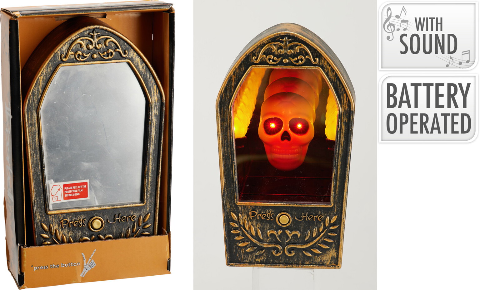 Dekoracija HALLOWEEN DOORBELL, įvairių sp., 7,4 x 11,5 x 20 cm-0