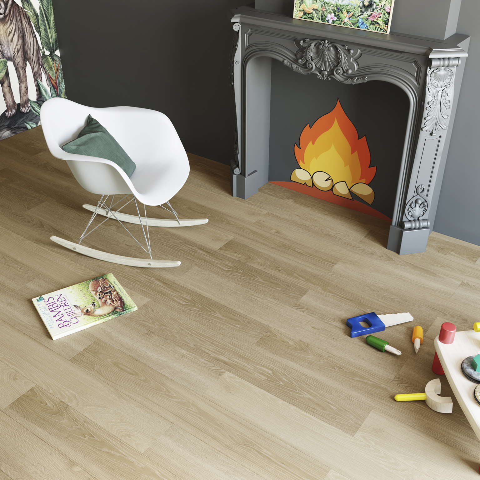 SPC Rigid lent. su paklotu 33 MAXIMUS Fren.Oak Desert 1213x178x6 33/42 - 3