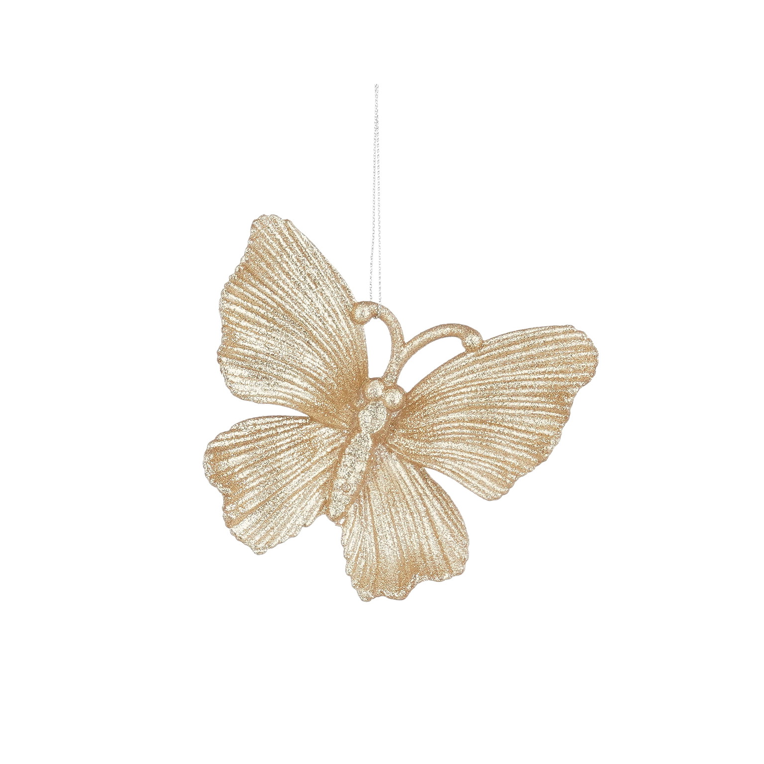 Pakabinama kalėdinė dekoracija BUTTERFLY, šampaninės sp., 10 x 9 x 1 cm-0