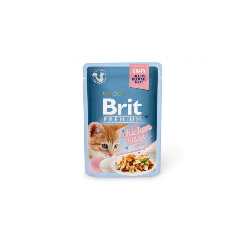 Konservuotas kačių ėdalas BRIT PREMIUM BY NATURE, su vištiena padaže, 85 g-0