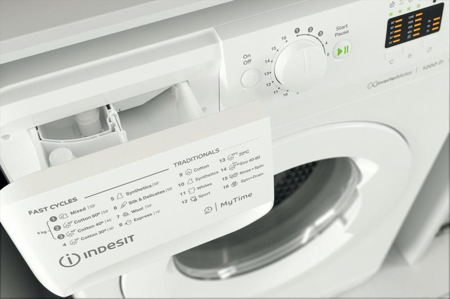 Skalbimo mašina Indesit MTWSA 61294 W EE, 6 kg, balta - 4