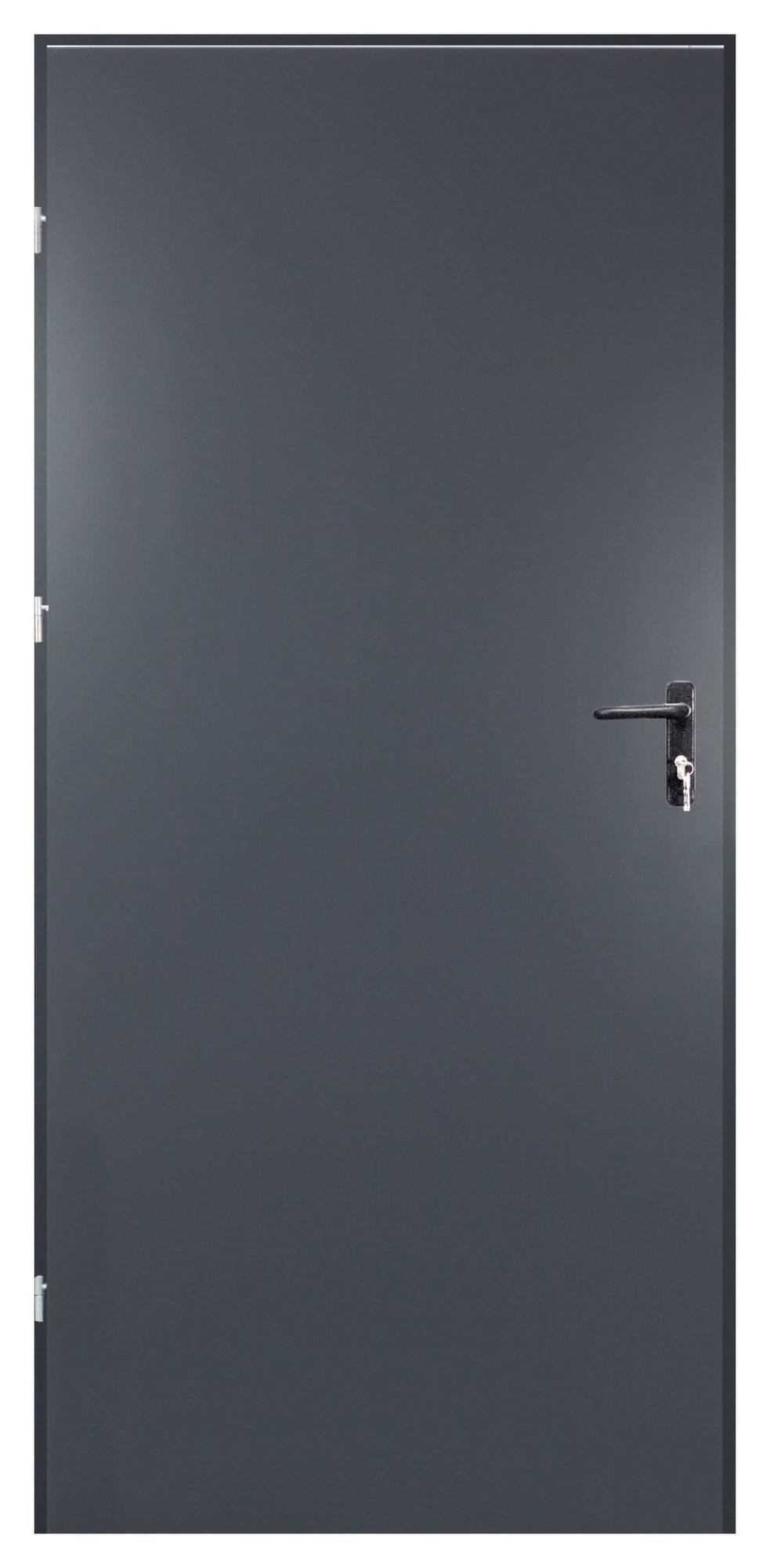 Plieninės durys RADEX TECHNIK DIN RT02, antracito sp., 892 x 1995 mm, universalios