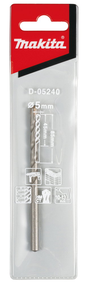 Mūro grąžtas MAKITA Standard, 5 x 45/85 mm, kotelis 4,5 mm-1