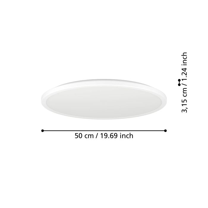 Plafoninis LED šviestuvas EGLO ROVITO-R IP44 20W 2700-6500K 2900lm baltas Ø50cm su pultu - 7