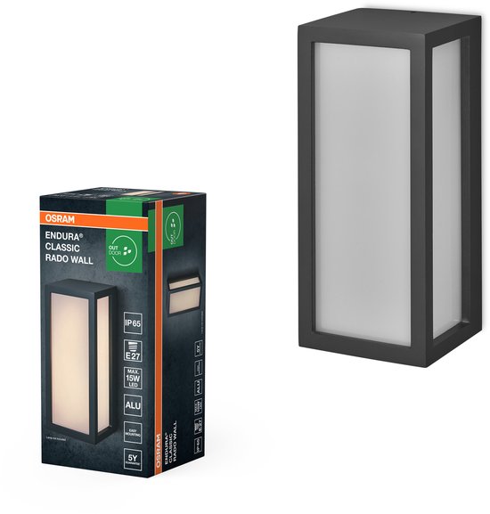 Sieninis lauko šviestuvas OSRAM ENDURA RADO, IP65, E27, max 18 W, tamsiai pilkos sp, h25cm-1