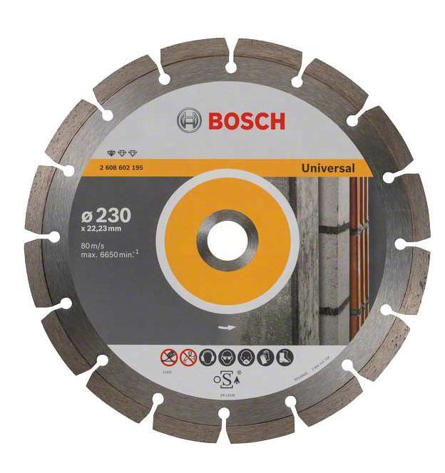 Deimantinis segmentinis pjovimo diskas BOSCH UNIVERSAL, 230 x 2,3 x 22,23 mm, betonui, mūrui