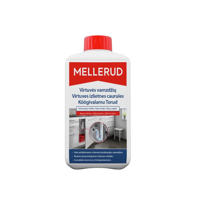 Virtuvės vamzdžių valymo želė Mellerud, 1,0 l-0