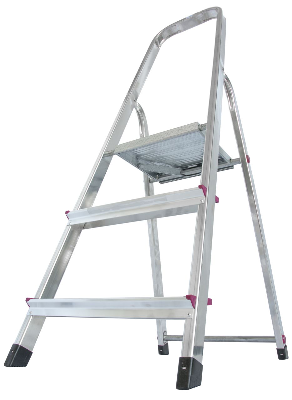 Kopėčios CORDA 000712, 3 pakopų, aliumininės, vienpusės, maks. darbinis aukštis 255 cm-1
