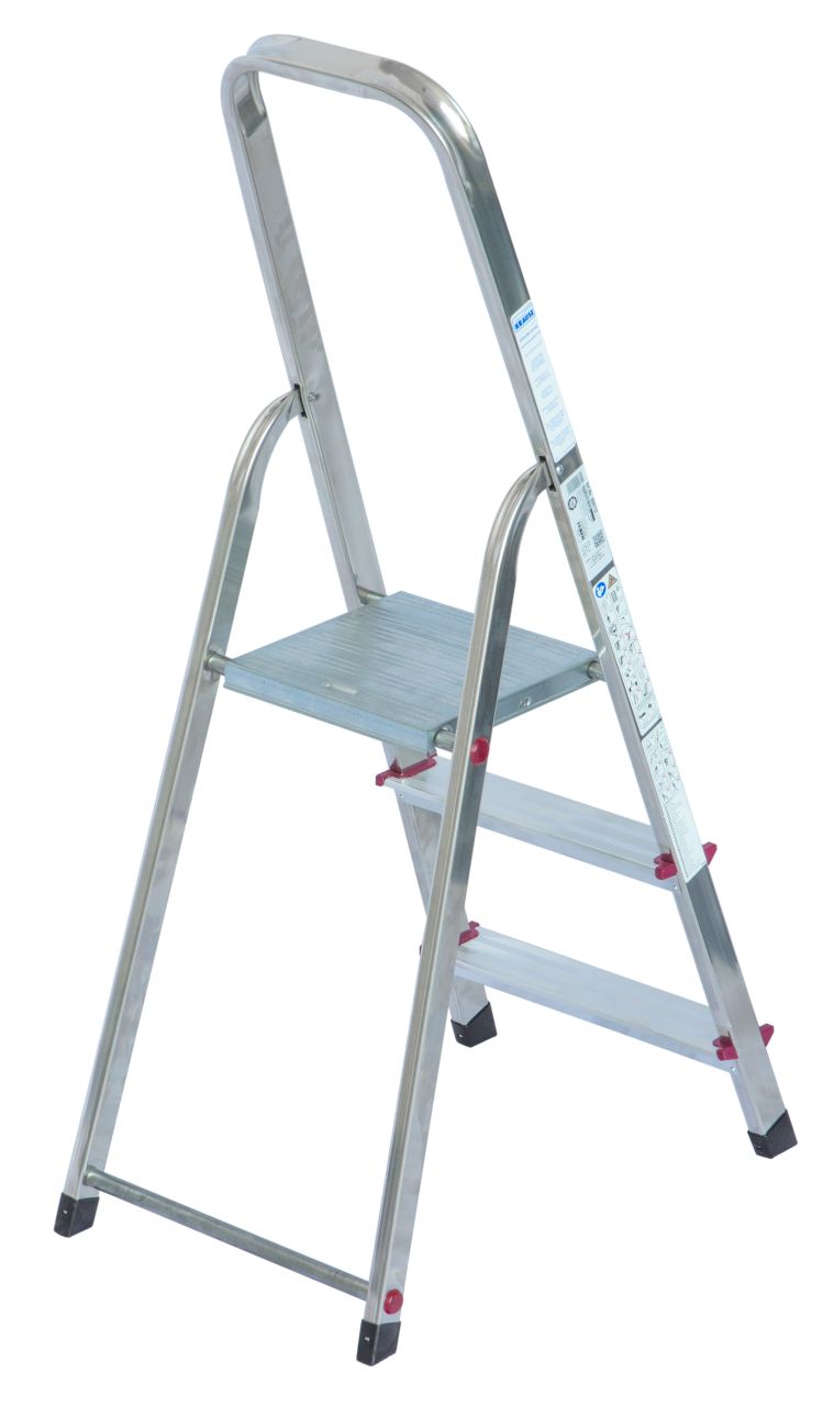 Kopėčios CORDA 000712, 3 pakopų, aliumininės, vienpusės, maks. darbinis aukštis 255 cm - 3