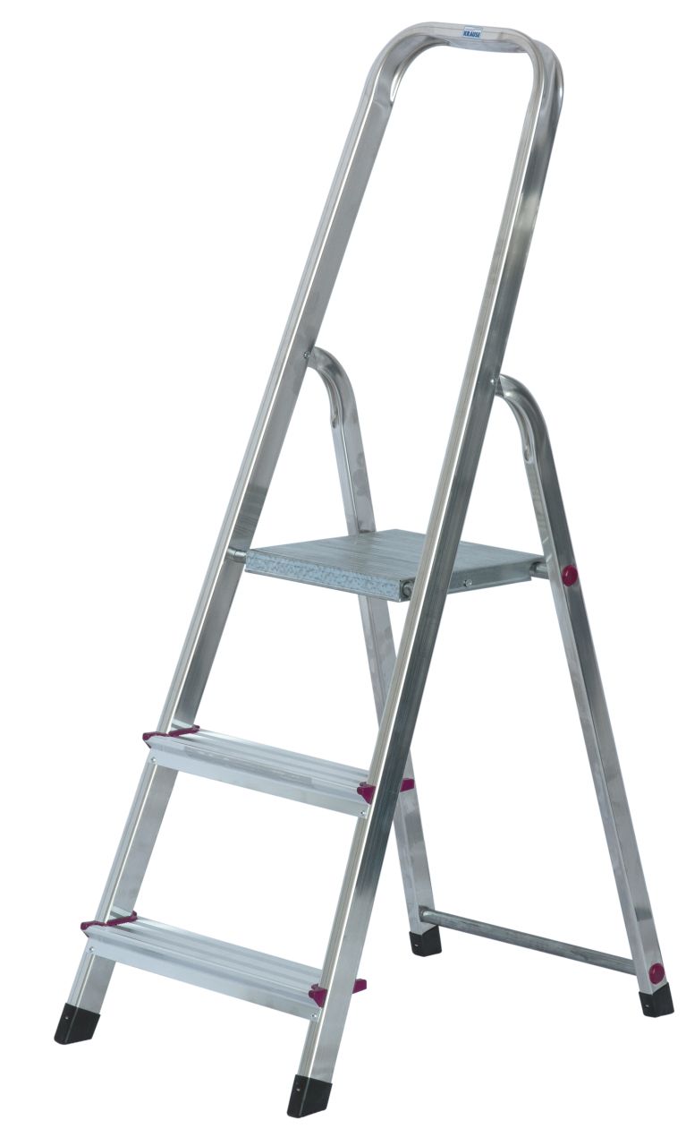 Kopėčios CORDA 000712, 3 pakopų, aliumininės, vienpusės, maks. darbinis aukštis 255 cm-0