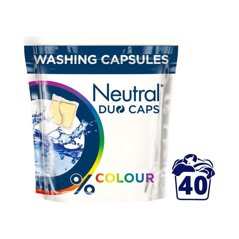 Skalbimo kapsulės NEUTRAL Duo Color Wash, spalvotiems audiniams, 40 vnt.